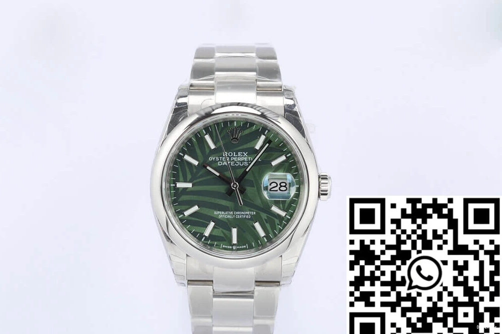 Dial Rolex Datejust M126200-0020 Factory Leaf EW Green Pattern Palm Olive 0908